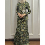 Preloved Baju Kurung Brocade Emerald Green (S)
