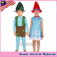 Poppy Trolls Dress Up Costume with Wig Hairband for Girl