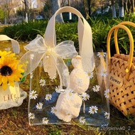 KY-# Handbag Transparent Jelly Pack Flowers Print WeddingpvcGift Gift Bag Pink Internet Celebrity Gift Bag One Piece HFO