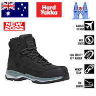 HARD YAKKA Y60335 Atomic 7-Inch Hybrid Size-Zip Safety Boot Black Size 6-13