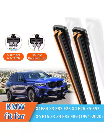 For BMW X1 E84 X3 F25 X4 F26 X5 E70 X6 E71 Z3 Z4 E89 E85 Front Windscreen Wipers Double Rubber Car W