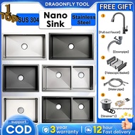 NANO Sink 304 Sinki Stainless Steel Kitchen Bowl Basin Sink Kepala Paip Sinki Paip Sinki Dapur