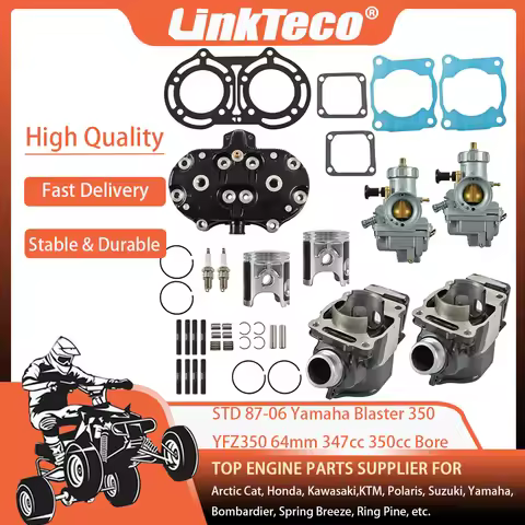 87-06 STD Bore 64mm 347cc 350cc Carburetor Carb Cylinder Head Piston Gasket Kit For Yamaha Banshee 3