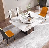 A12061現代旋轉餐枱 table 桌子 (🚚送貨上門free delivery) 餐桌 Revolving table telescopic dining table 岩板餐枱 雲石枱 伸縮餐枱