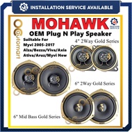 MOHAWK Plug & Play Front & Rear OEM Speaker For Perodua Axia Alza Myvi New Old Lagi Best Bezza Viva 