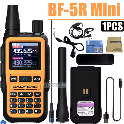 Baofeng 5R Mini Walkie Talkie Bluetooth Programming UHF VHF DTMF Dual PTT Transmitters 999CH Flashli