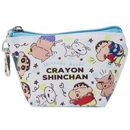 T'S FACTORY - 蠟筆小新 日版 便攜 PVC 仿皮 三角形 匙扣 散紙包 皮革 零錢包 多功能 收納袋 銀包 小物袋 儲物袋 野原新之助 不理不理左衛門 肥嘟嘟左衛門 (小新x小白)