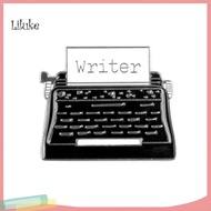 LK Unisex Telegraph Fax Machine Letters Enamel Brooch Pin Jacket Collar Badge Decor