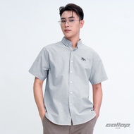 GALLOP : OXFORD CASUAL SHIRT เสื้อเชิ๊ตแขนสั้น รุ่น GW9031 สี Light gray - เทา / ราคาปกติ 1490.-