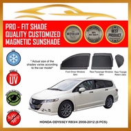 PRIME Sunshade Honda Odyssey RB3-4 2008 - 2012 (6 pcs) Magnetic Custom Fit