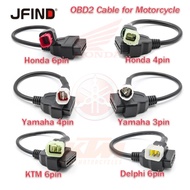 For Yamaha & Honda & DELPHI & KTM Motorcycle OBD 2 Adapter 3/4/6-pin to 16-pin Port OBD2 Connector S