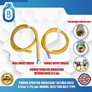 POWER SPRAYER OVERFLOW/ RETURN HOSE 8.5inc (1-PC per ORDER), BEST FOR BELT TYPE