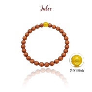 JULEE [24K Gold] Brown Goldstone Bracelet with Six Transfer Accents 24K Gold Characters | 24K Pure G
