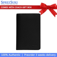 Coach Men Men Wallet In Gift Box Id Wallet Gunmetal Black # CJ728