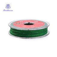 1roll 2-Ply Round Waxed Thread Cords Import From Japan Green 0.5mm 21.87 Yards(20m)/Roll