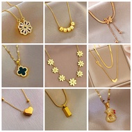LSSC Exquisite Titanium Steel Necklace Women's Anti-Fading Gold-Plated Necklace Fashion Short Neckla