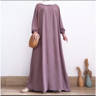 Ghema blush Crinkle Airflow gamis viral terbaru 2023 model baru wanita dewasa baju remaja hitam dan 