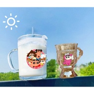 Shin pencil boy lolita cup with handle and straw lid 140ml 400ml C29U26 cute cartoon