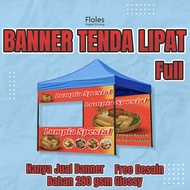 TENDA Folding Tent Banner Tent Branding Banner/ Tent Banner 2 x 2 m Tent Banner/ 200 x 200 cm