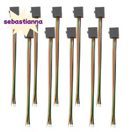 10 Pcs 616E 4P4C RJ9 Female Telephone Connector Adapter w 4 Wires 8cm