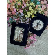 [PACKAGE DEAL] Silver Towne Jesus on the Cross 1oz Silver Bar &amp; Lord's Prayer 1oz Silver Coin