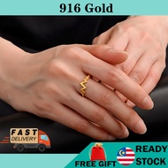 Cincin Jewelry accessories 916 gold ring Emas Korea 24k Gold Rings Women fashion ring