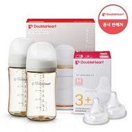 DoubleHeart SofTouch PPSU Bottle 160ml×2 + Nipple M(3m+) 109857