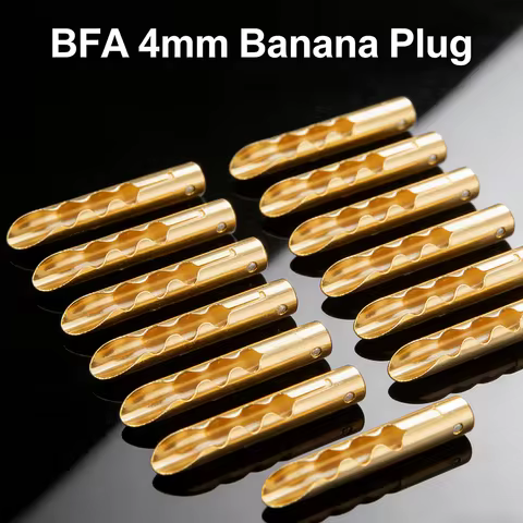 12pcs VB432G Gold Copper Audio BFA Z-Type 4mm Banana Plug Speaker Cable Connector