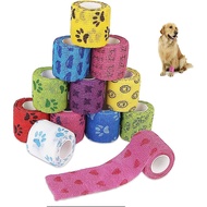 Random Colour SlowTon Pet Self Adhesive Bandage,Waterproof Non-Woven Cohesive Gauze Rolls for Dog Ca