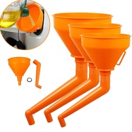 [ Featured ] 130/145/160mm Refueling Funnel with Handle Cuttable Long Stem Refuel Funnel Car Repair Filling Tools Motorcycle Gasoline Engine Oil Funnel Anti-splash Plastic Funnel