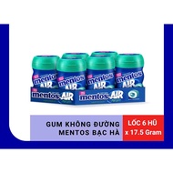 Lot of 6 Jars of Pure Fresh Sugar-Free Mentos Gum Mint Flavor/Watermelon Flavor 17.5g