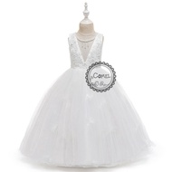 Comel Kids Princess Elegant Ball Gown Tulle Flower Girl Princess Dress Long Gown