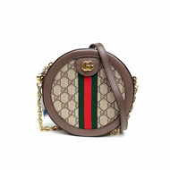 GUCCI Ophidia圓餅包斜挎包18烏木色PVC金扣肩背包