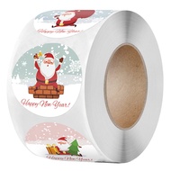 Roll Sticker Cowhide Adhesive Label Merry Christmas Decoration Label UK8E