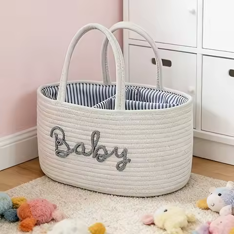 1PCS Nordic Style Baby Storage Basket Sturdy Shape Cotton Rope Caddy Newborn Gift & Baby Shop Photog