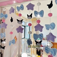 Door Curtain Hanging Curtain Girl Heart Kuromi Star Bow ins Cute Cartoon Decorative Curtain Cute Door Curtain Pendant Decorative Curtain