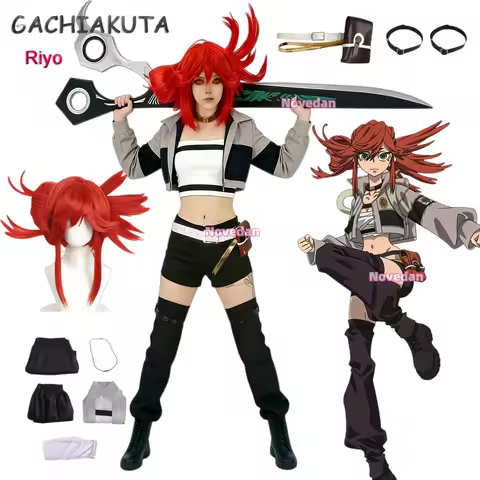 Anime Gachiakuta Riyo Cosplay Costume Gachiakuta Cosplay Riyo Reaper Cosplay Wig Jacket Props Full S