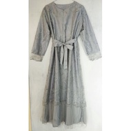 Grey Brocade Dress, Wedding Dress, Engagement Dress, Graduation Dress
