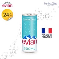 evian - 24罐 - 依雲 罐裝有氣水 (330ml x24)