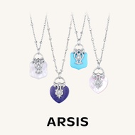 ARSIS Padlock Pendant Necklace Heart Lock Necklace Imprint