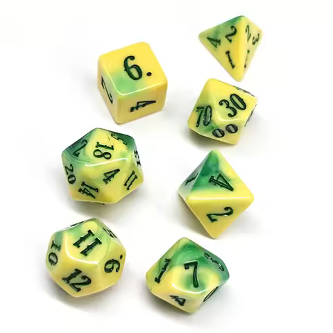 Entertainment Games Cheap Price DND Dice Set Acrylic Blend Color 7Pcs/set Board Games Role-playing D
