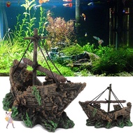 YGBG Aquarium Ornament Rock Cave Landscaping Accessories Wreck Barrel Pet Supplies
