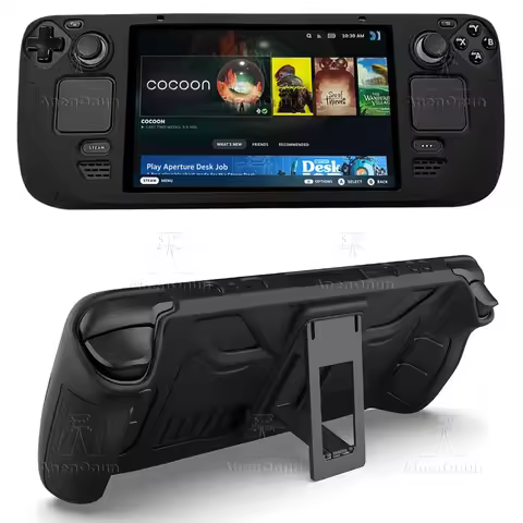 Steam Deck/Steam Deck OLED Full Fit Protective Case w/Folding Stand Base Shockproof Anti-Scratch Non