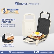 Simplus Sandwich Maker Breakfast Toast Maker| 650W | Panini Waffle Breakfast Bread Crepe | Non Stick