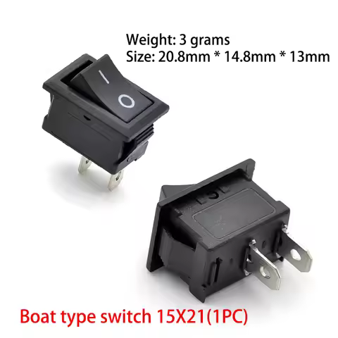 10pcs/lot Rocker Switch 15*21mm Ship Type Pushbutton Switch XL601-101 2Pin 2-gear 250V6A/125V10A KCD
