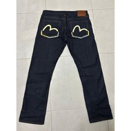 ORIGINAL EVISU JEANS 2008 SEAGULL& TIGER BORDER PKT& BOTTOM