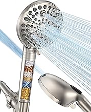 MakeFit Handheld Shower Head with Filter Brushed Nickel - High Pressure 10 Spray Modes Filtered Show