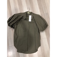 Aokbab-Green Puff Sleeve Shirt Hand 1