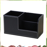 Leather Desk Organizer,Office Supplies Holder Desktop Stationery Storage Box for Business Card, Pen,