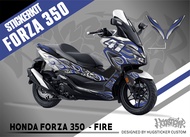 Hugsticker สติ๊กเกอร์ติดรถ สติ๊กเกอร์ Forza 300 / Forza 350 ลายไฟ (Arai Fire) (ชุดเต็ม)